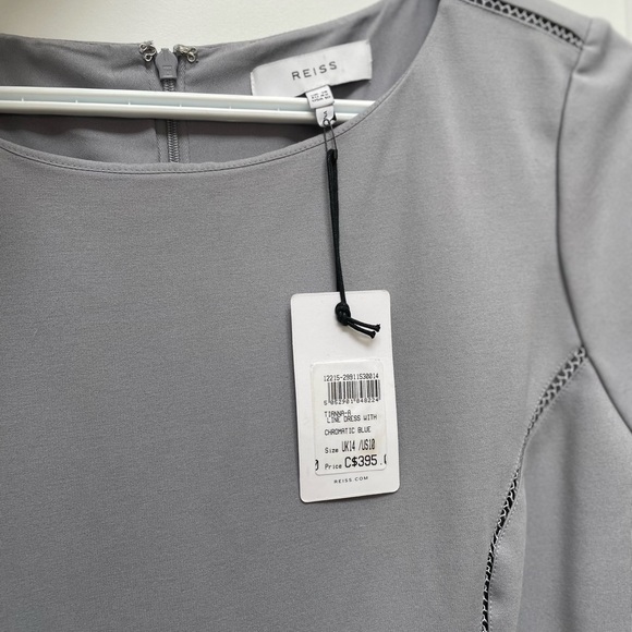 Reiss Tianna A-Line Dress With Trim Detail in Chromatic Blue - Picture 5 of 5